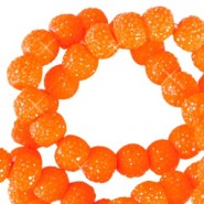 Sparkling resin beads 8mm Bright orange